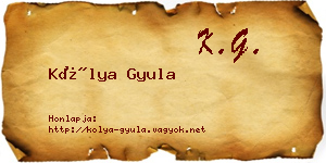 Kólya Gyula névjegykártya