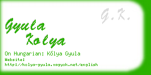 gyula kolya business card